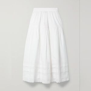 DÔEN Sebastiane Tiered Cotton Maxi Skirt Size M